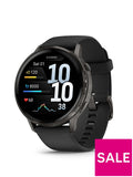 Venu 4 - 45mm Smartwatch - Slate Bezel with Black Silicone Band